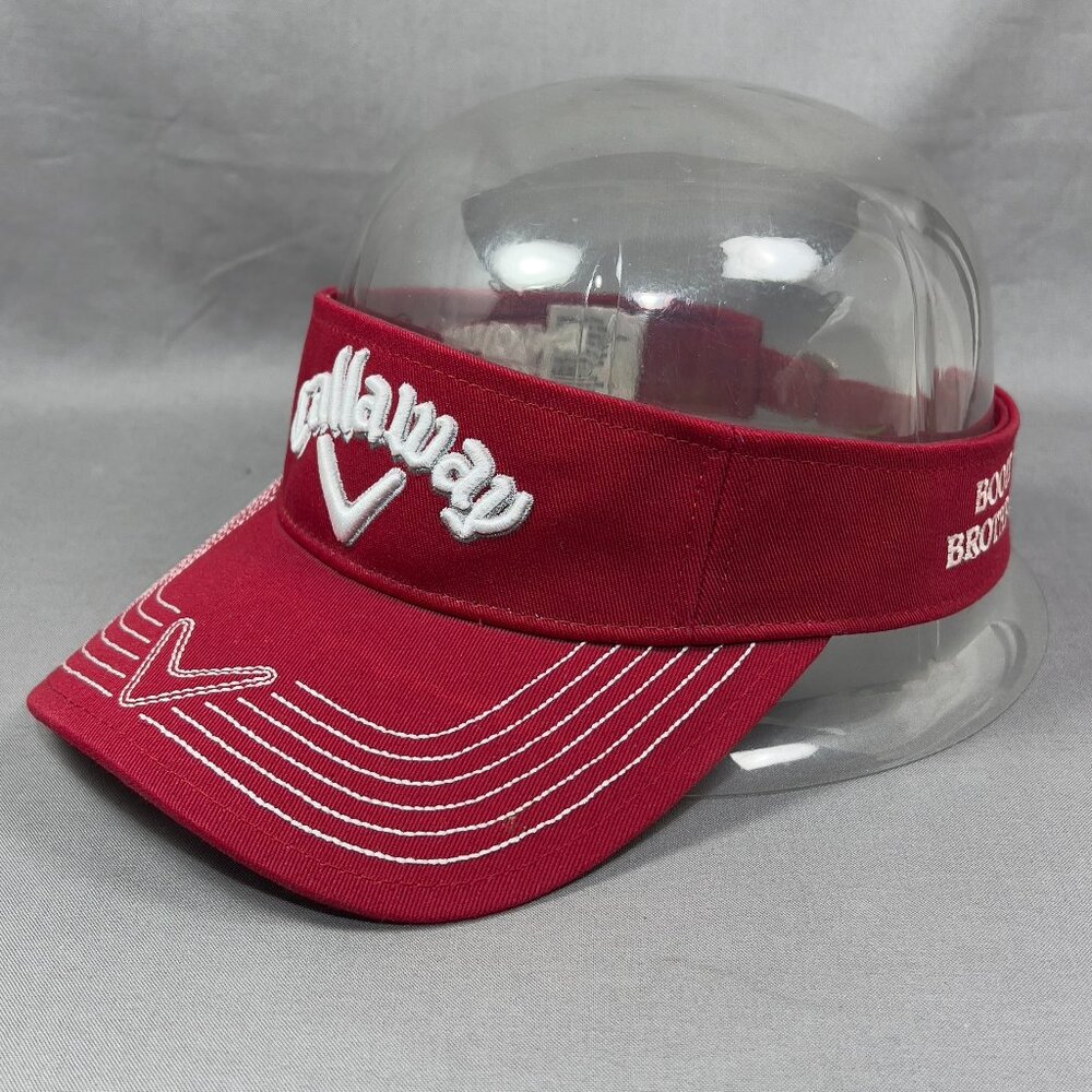 Callaway Golf Visor Strapback Hat Red Golfer Booze Brothers Beer E Town USA Mens